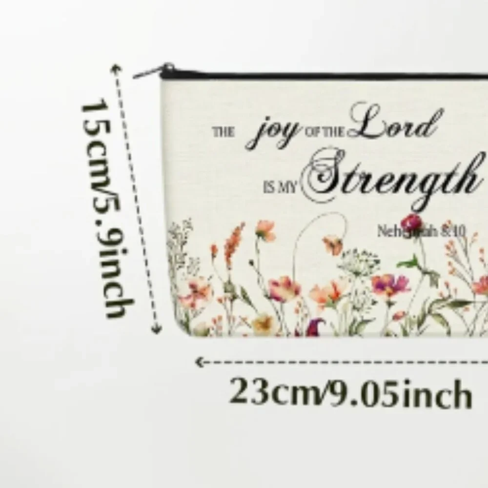 The Lord Bless You and Keep You Canvas Zip Makeup Bag Numbers 6:24 NWT